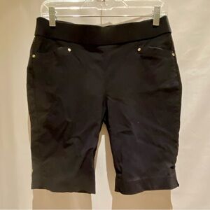 Briggs Black Stretch Pull-On Bermuda Shorts, size 6